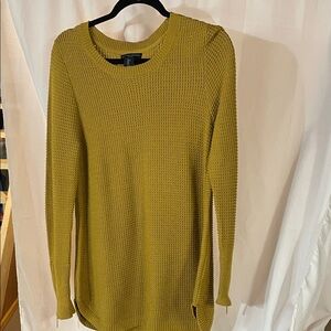 Cynthia Rowley Active Mustard Textured Knit Crewneck